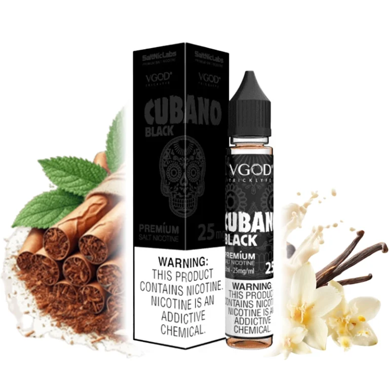 سالت نیکوتین ویگاد توتون و تنباکو و خامه وانیلی VGOD Black Cubano Salt Nic