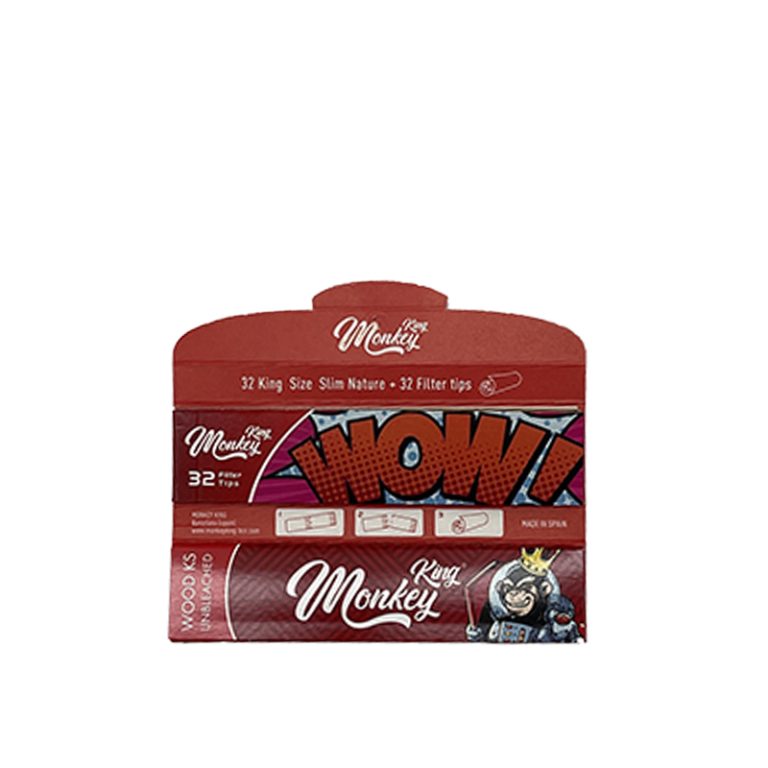 کاغذ سیگار بلند گیاهی با فیله Monkey King Unbleached Paper