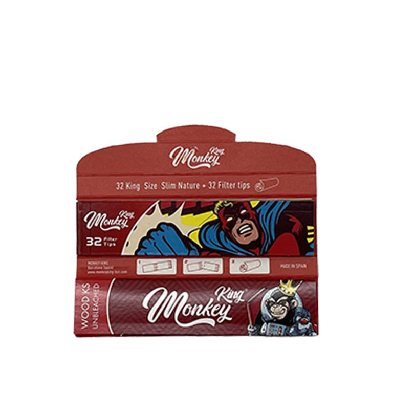 کاغذ سیگار بلند گیاهی با فیله Monkey King Unbleached Paper