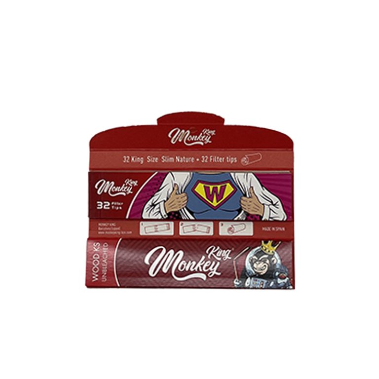 کاغذ سیگار بلند گیاهی با فیله Monkey King Unbleached Paper