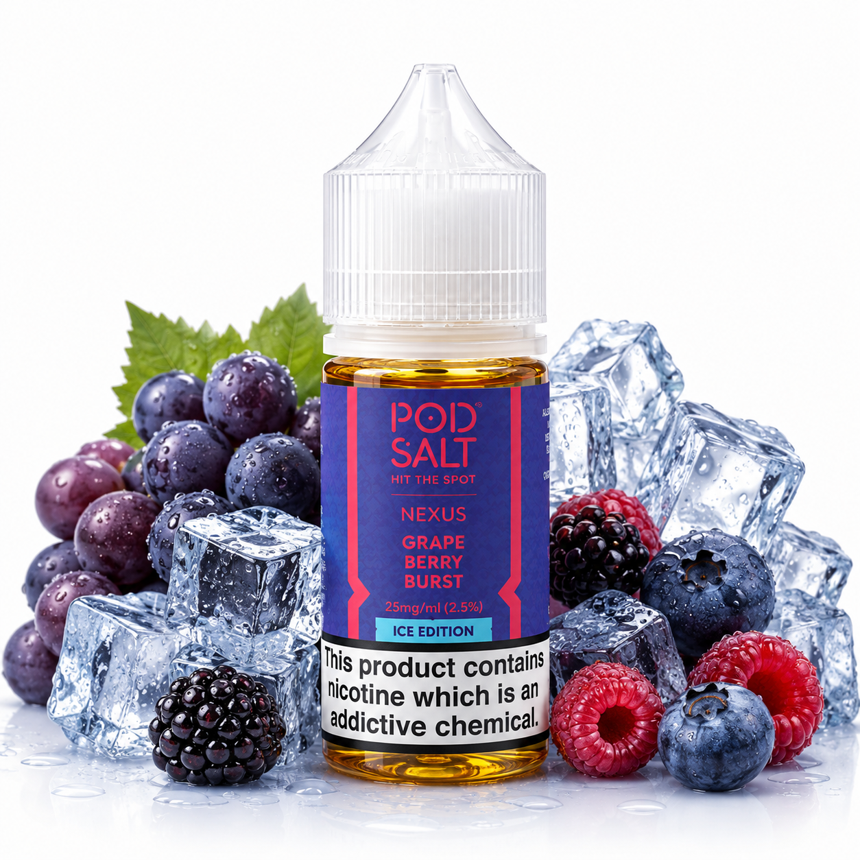 سالت پاد سالت انگور تمشک یخ Pod salt Grape Berry Burst Ice 30ml