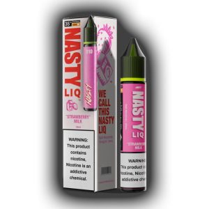 سالت نیکوتین شیر توت فرنگی نستی nasty Liq strawberry milk 30ml