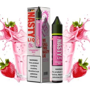 سالت نیکوتین شیر توت فرنگی نستی nasty Liq strawberry milk 30ml