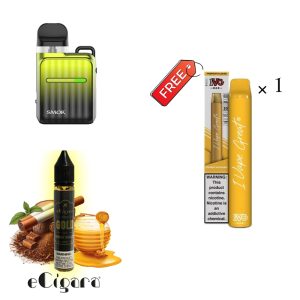 پکیج 2 (Smok Novo Master Box + Ecigara 30ml Gold) همراه 1 هدیه رایگان پاد یکبارمصرف IVG 3000PUFF