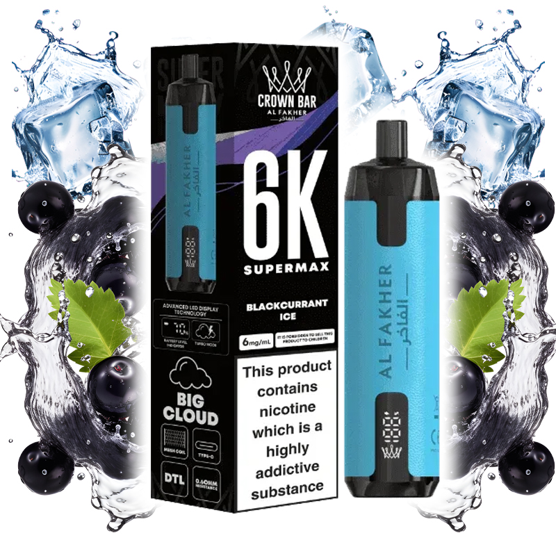 پاد 6000 کام الفاخر انگور فرنگی یخ Al Fakher Blackcurrant Ice 6000 Disposable pod