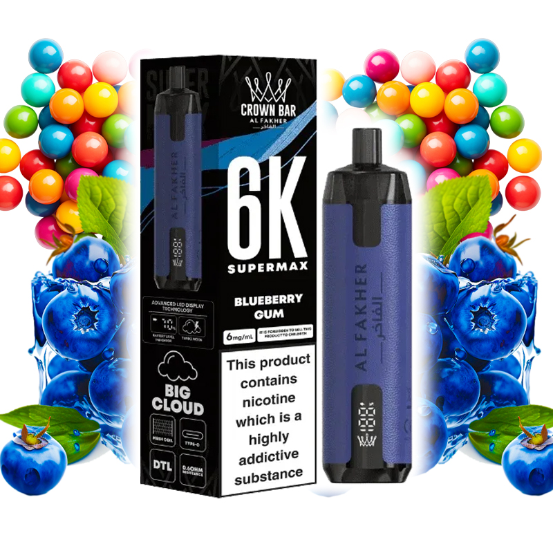 پاد 6000 کام الفاخر بلوبری آدامس Al Fakher Blueberry Gum 6000 Disposable pod