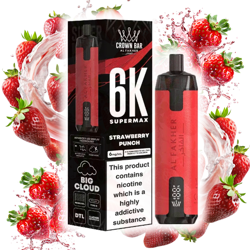 پاد 6000 پاف الفاخر توت فرنگی Al Fakher Strawberry Punch 6000 Disposable pod