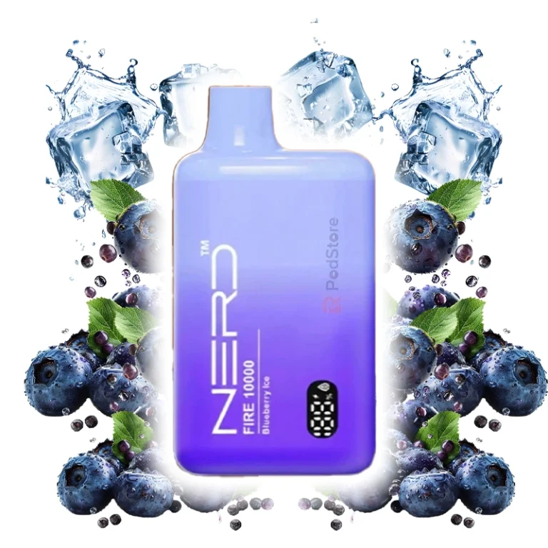 پاد 10000 پاف نِرد بلوبری یخ 2% Nerd 10K Blueberry Ice disposable
