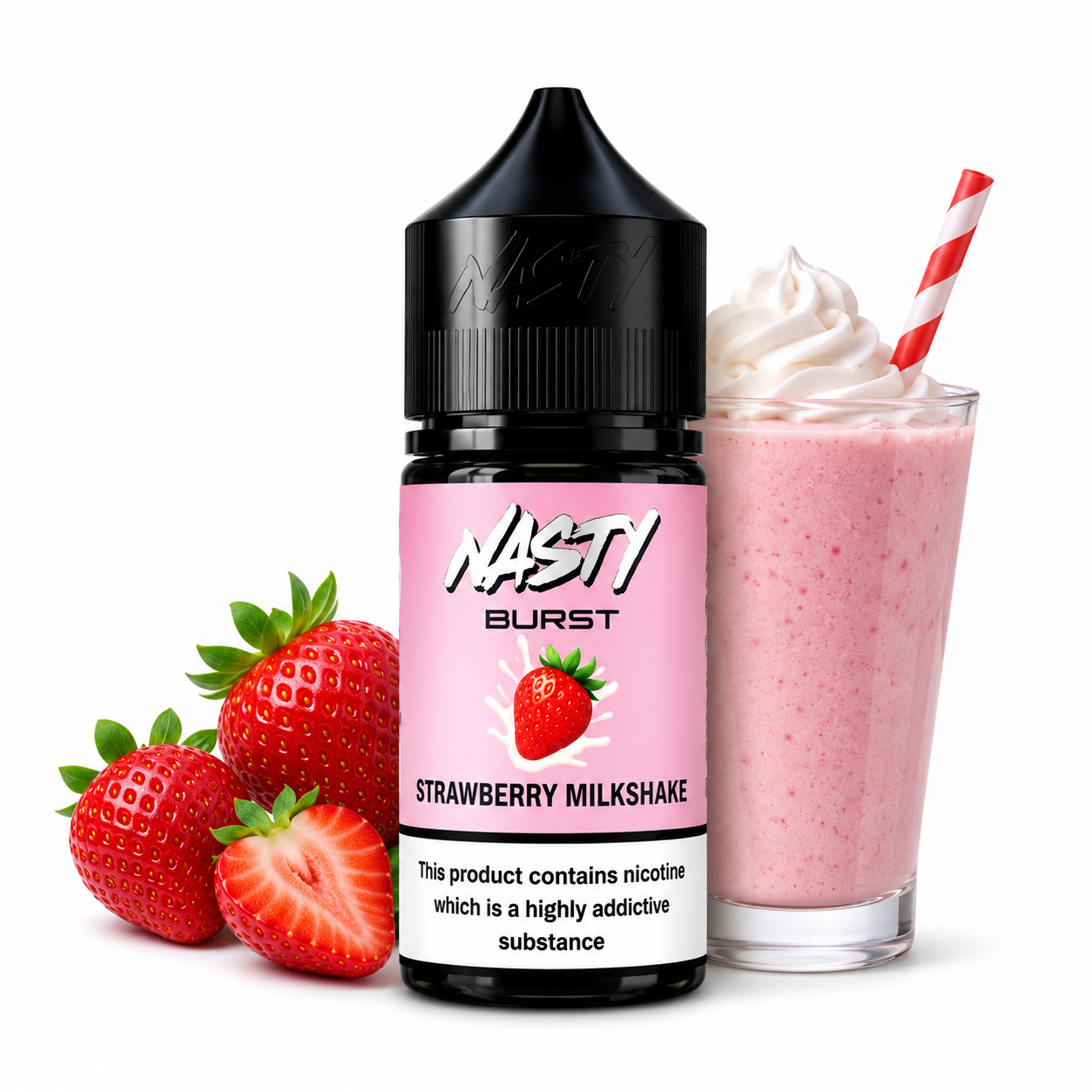 سالت نستی میلک شیک توت فرنگی Nasty 30ml strawberry milkshake